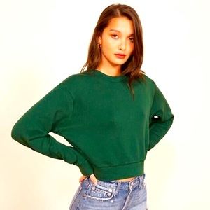 Reformation Crew Neck Emerald Green Sweatshirt